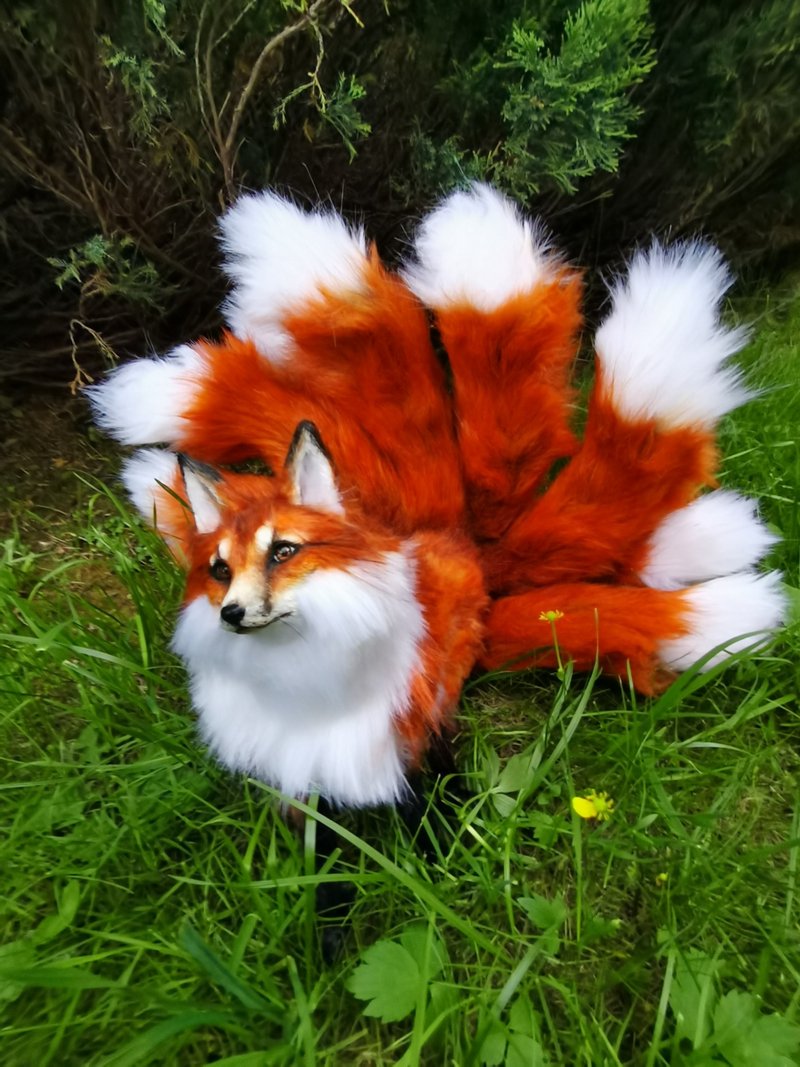 红狐 FOX 9 尾 BJD 艺术娃娃可摆姿势订制订制礼物 - 玩偶/公仔 - 环保材料 橘色