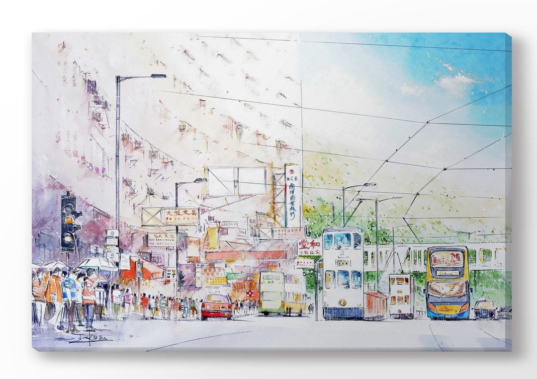香港绘旅行系列 | 城市的美好 | 怪兽大厦 |无框画20X30cm - 海报/装饰画/版画 - 木头 白色