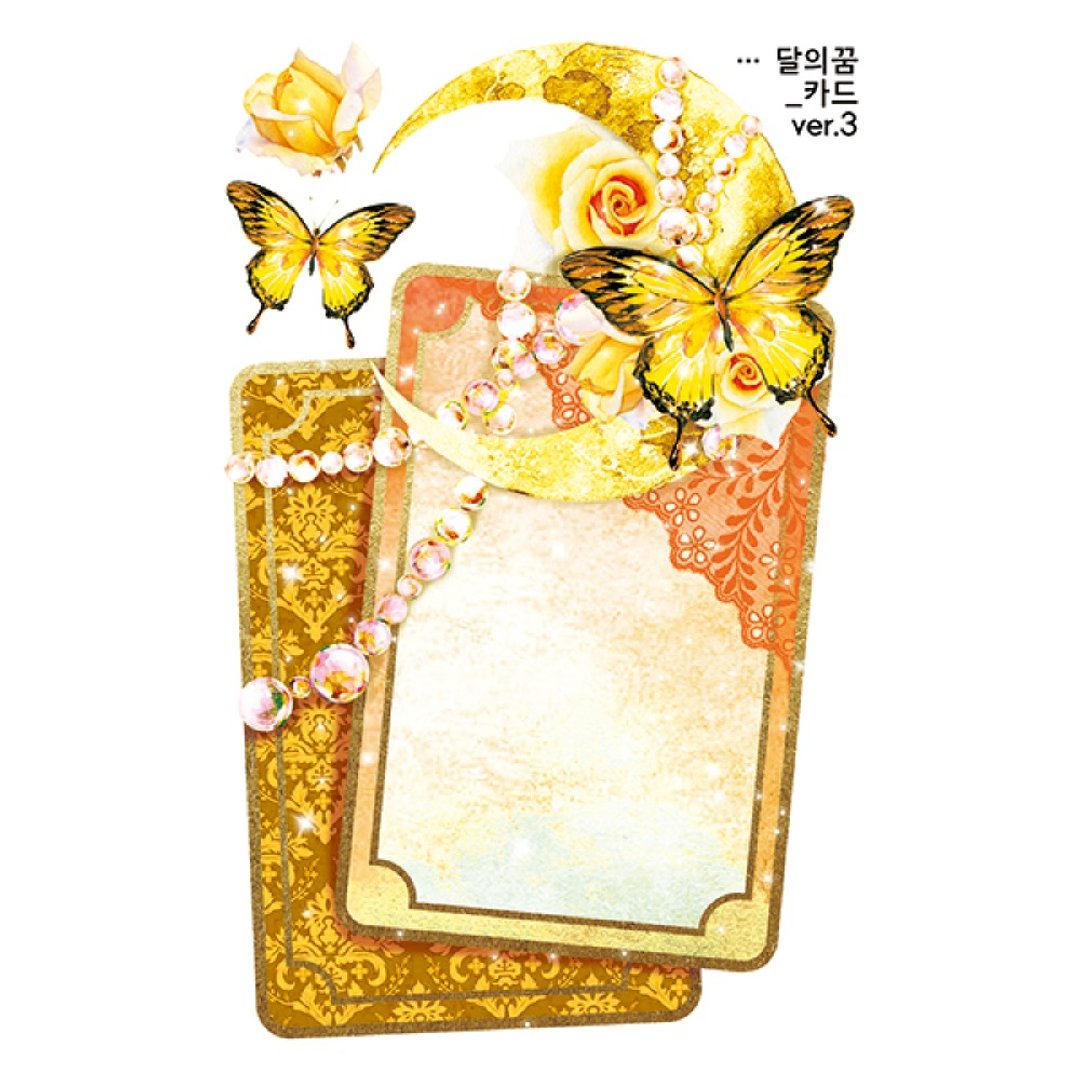Moon's dream card 4款 (blackraccoon) vintage collage 设计纸贴 - 贴纸 - 纸 多色