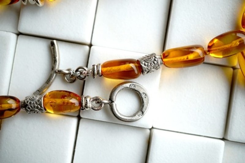 Pinkoi 代购 - 琥珀 琥珀和银项链 - 项链 - 宝石 