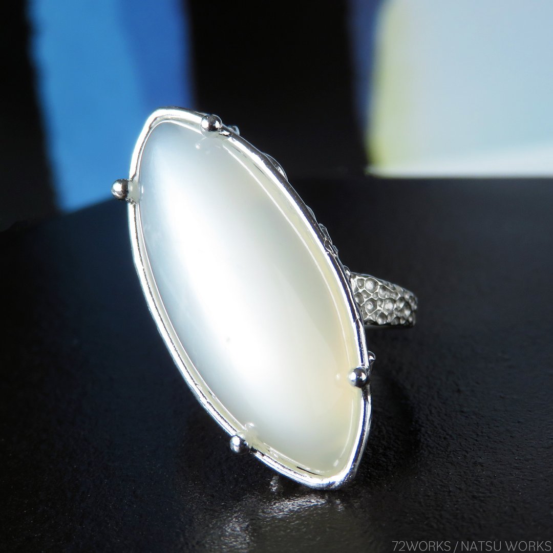 Moonstone Ring - 戒指 - 宝石 白色