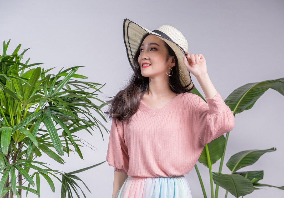 小花的秘密 七分袖上衣 - 女装上衣 - 棉 粉红色