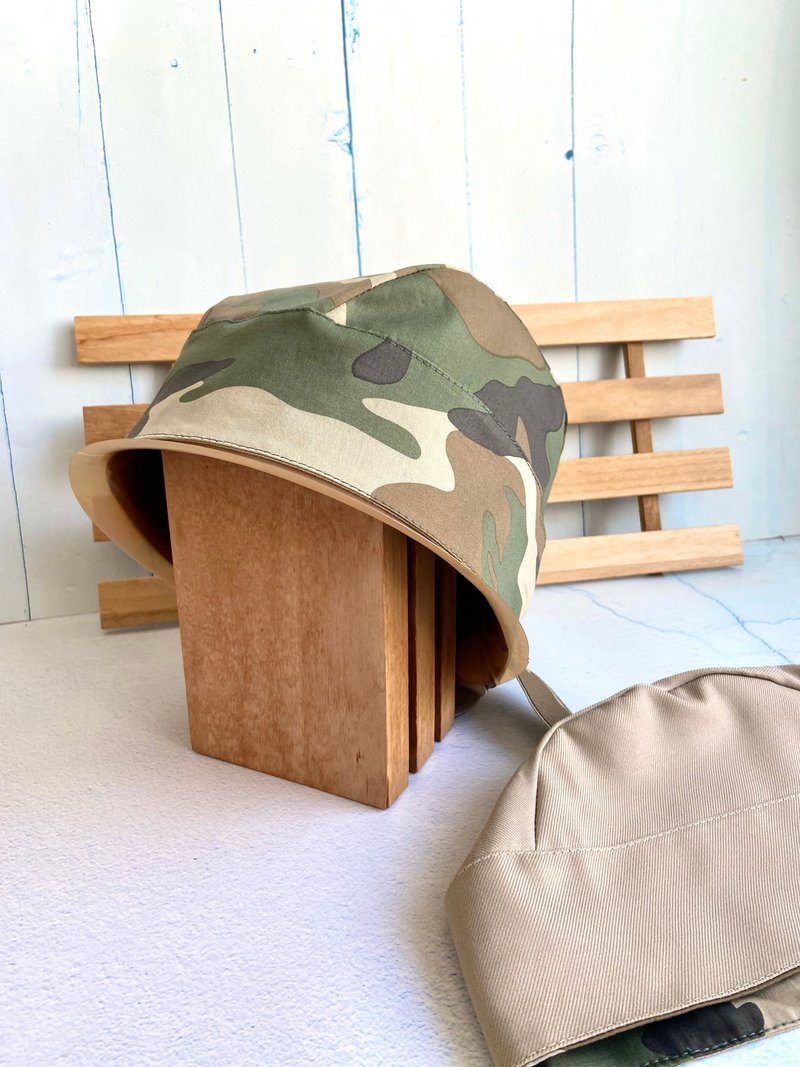 迷彩双面头巾帽 手术帽 化疗帽 料理帽 工作帽 - 帽子 - 棉．麻 