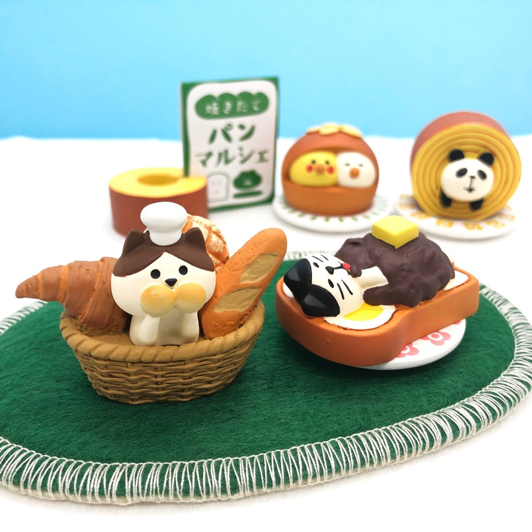 日本Decole Concombre - 可爱猫面包店 - 摆饰 - 树脂 多色