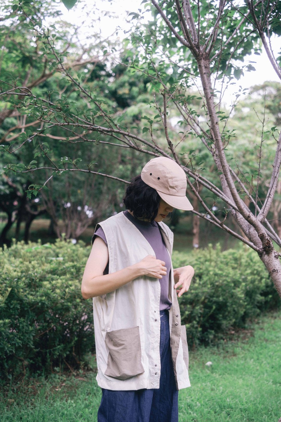 日系中性 背心 透气防风遮晒防晒 米白 (香港制) - 女装上衣 - 尼龙 白色