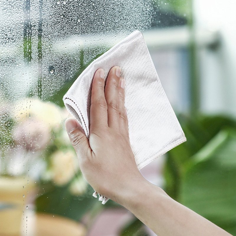 【日本霜山】超细纤维玻璃镜面无水痕抹布(30x30cm)-3条入-多色选 - 其他 - 聚酯纤维 卡其色