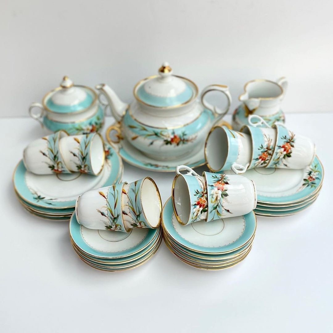古董茶具1890年|德国 C. Tielsch 餐具|古董茶具 - 茶具/茶杯 - 瓷 多色