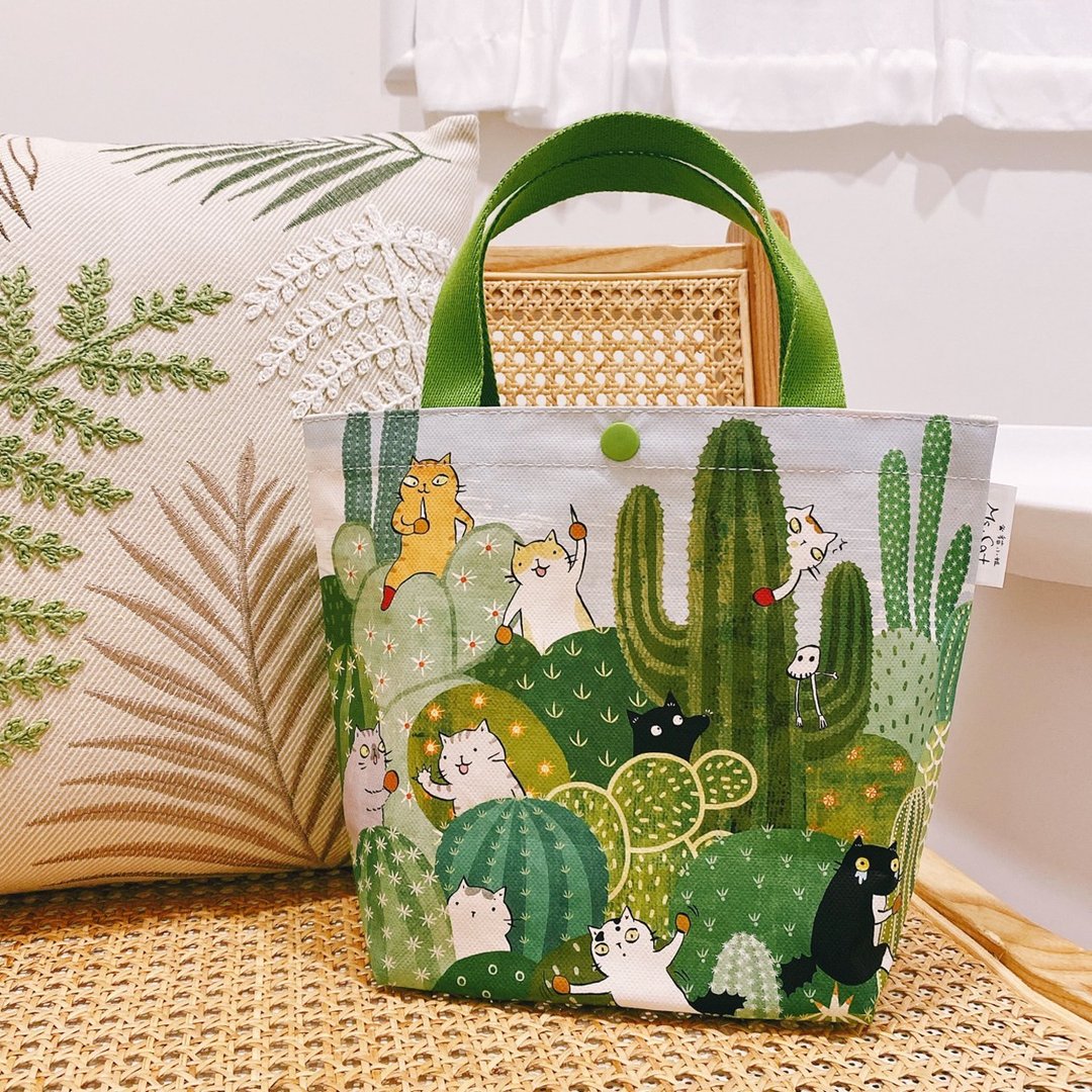 Sunny Bag x 猫小姐Ms.Cat-托特包_寻找第一猫爪 - 手提包/手提袋 - 其他材质 绿色