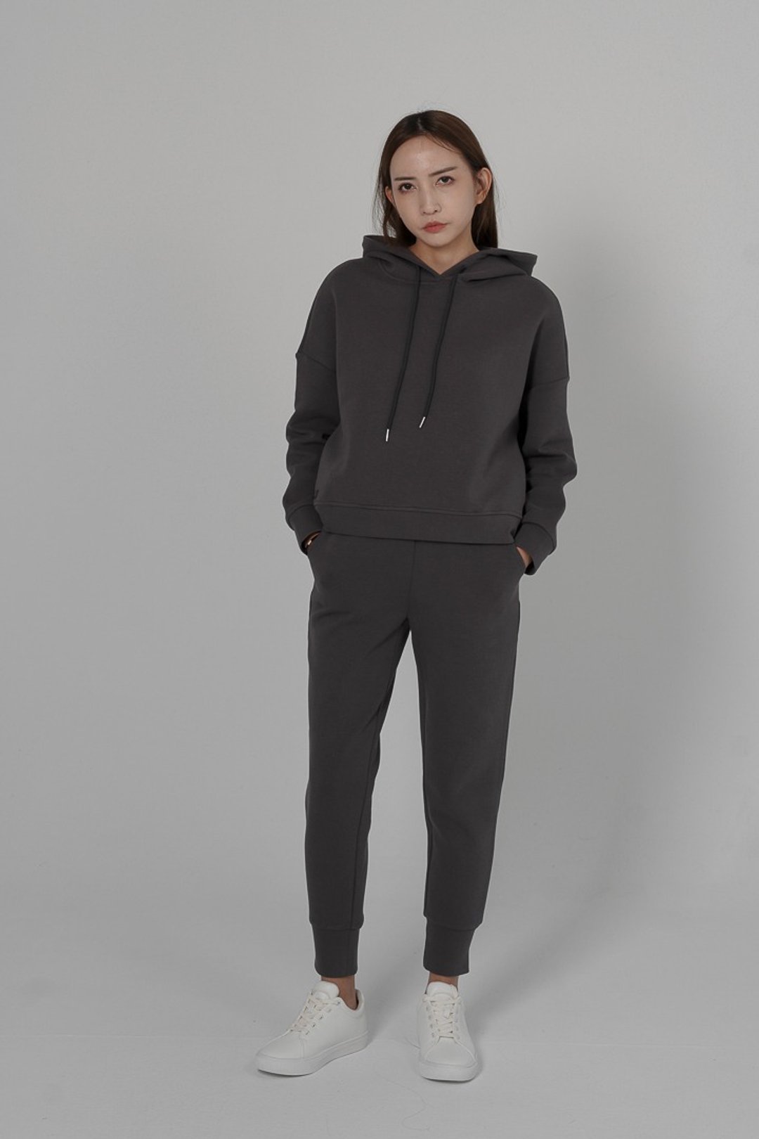 Scuba Cotton Sweat Pants - Grey | 太空棉缩口运动长裤 - 铁灰 - 女装长裤 - 棉 灰色