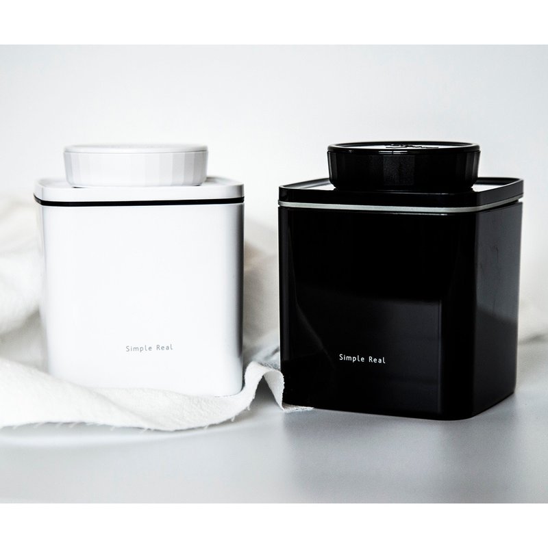 转转真空保鲜盒/咖啡/茶叶/饼干食物收纳罐/好看不透光 - 其他 - 塑料 白色