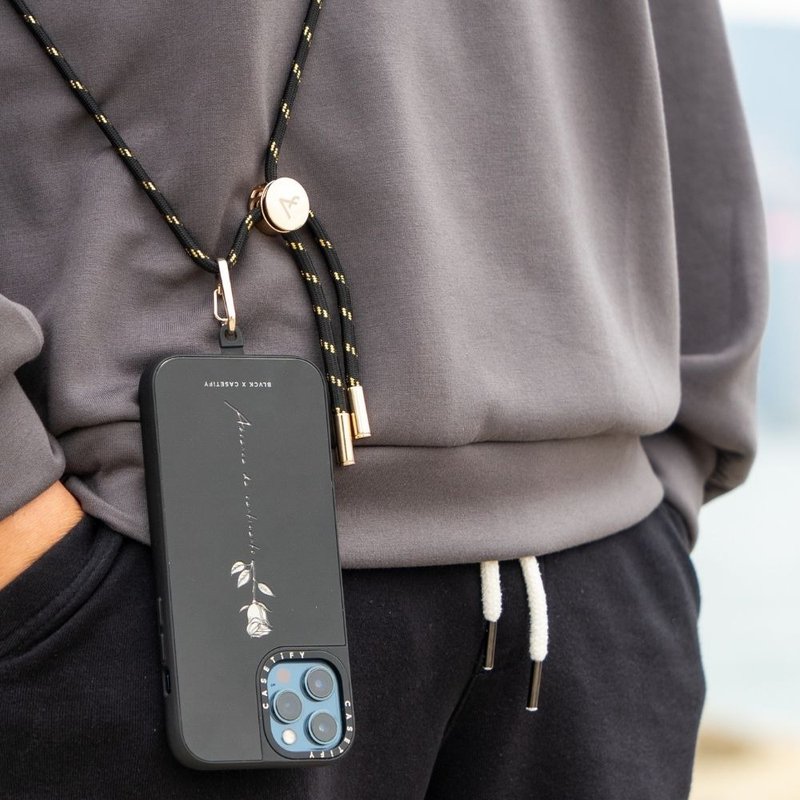 NORE 背带手机绳索 / 金属系列 / Black 黑+金丝混色 - 手机配件 - 尼龙 黑色