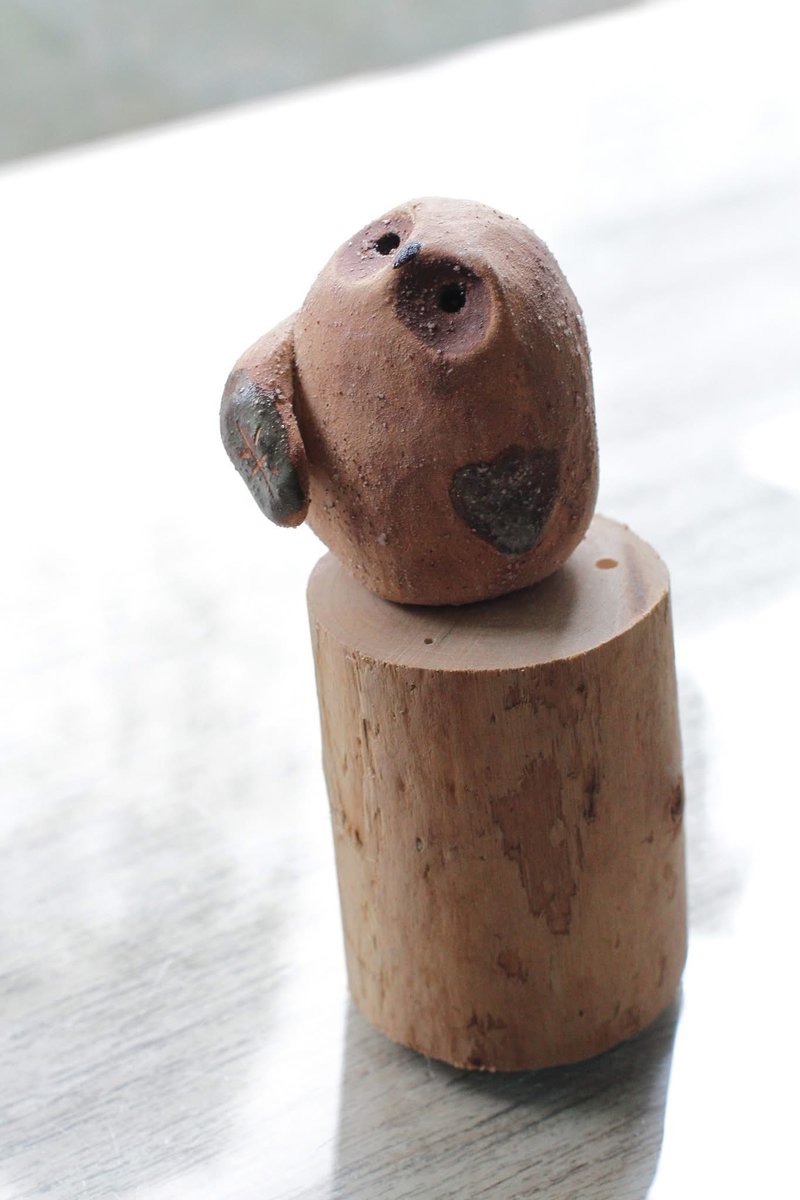 纯手工捏制陶瓷猫头鹰摆饰2 - 摆饰 - 陶 咖啡色