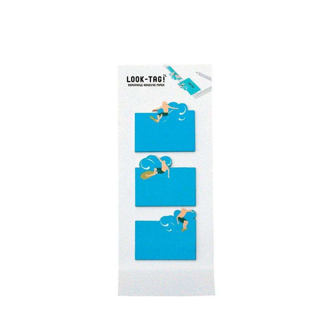 【SPICE】日本文具 LOOK-TAG! 设计便利贴/书签- 冲浪 - 便条纸/标签贴 - 纸 多色