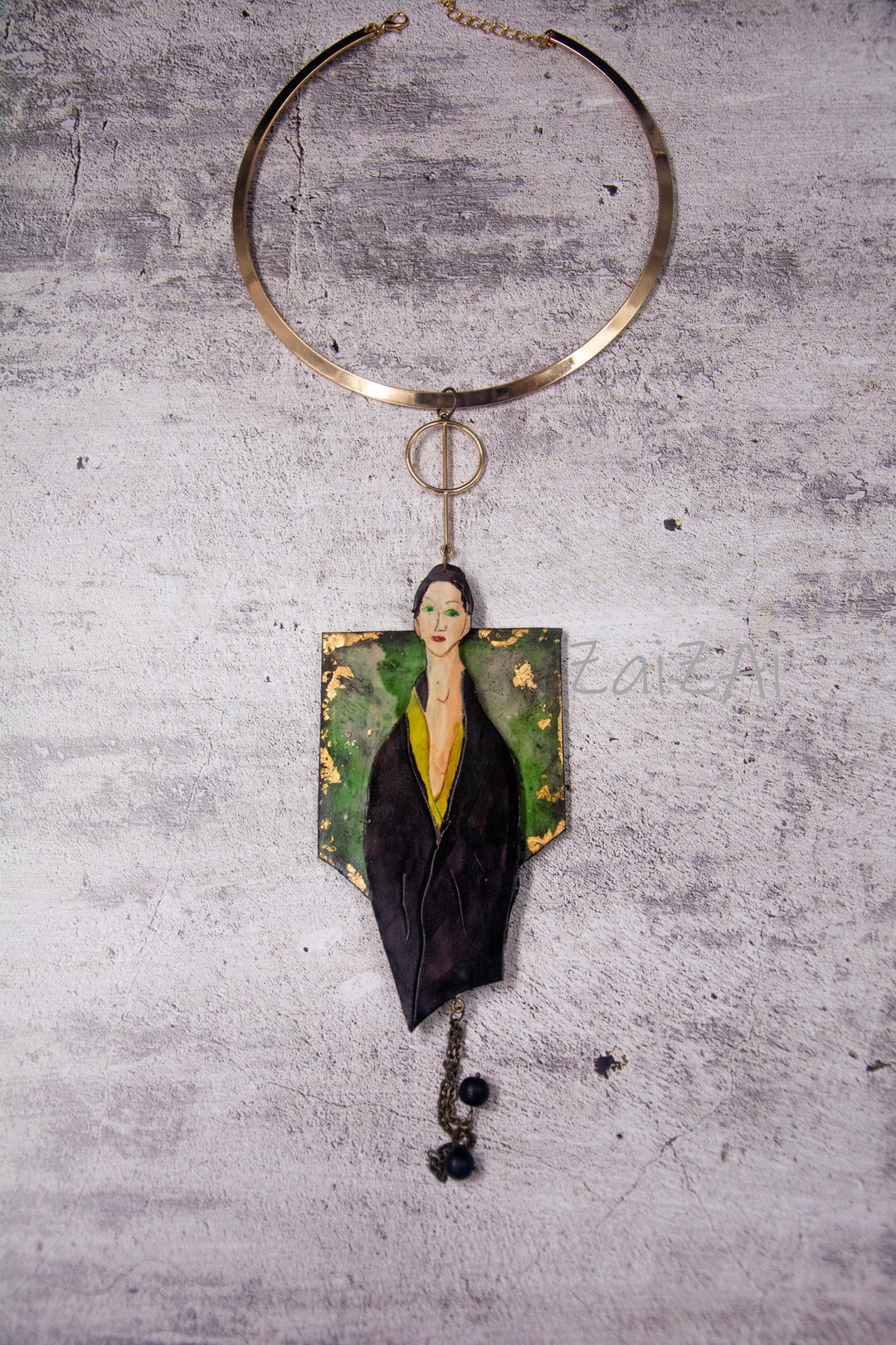 Aphrodite polymer clay statement necklace gothic choker - 项链 - 塑料 多色