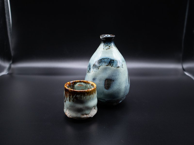 碧灰窑变 26 侘寂小酒壶 誉 26S-T4 - 酒杯/酒器 - 陶 蓝色