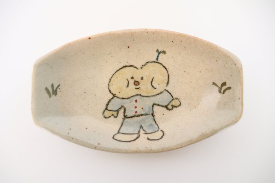 Potato-kun - boat shaped small plate - 盘子/餐盘/盘架 - 陶 卡其色