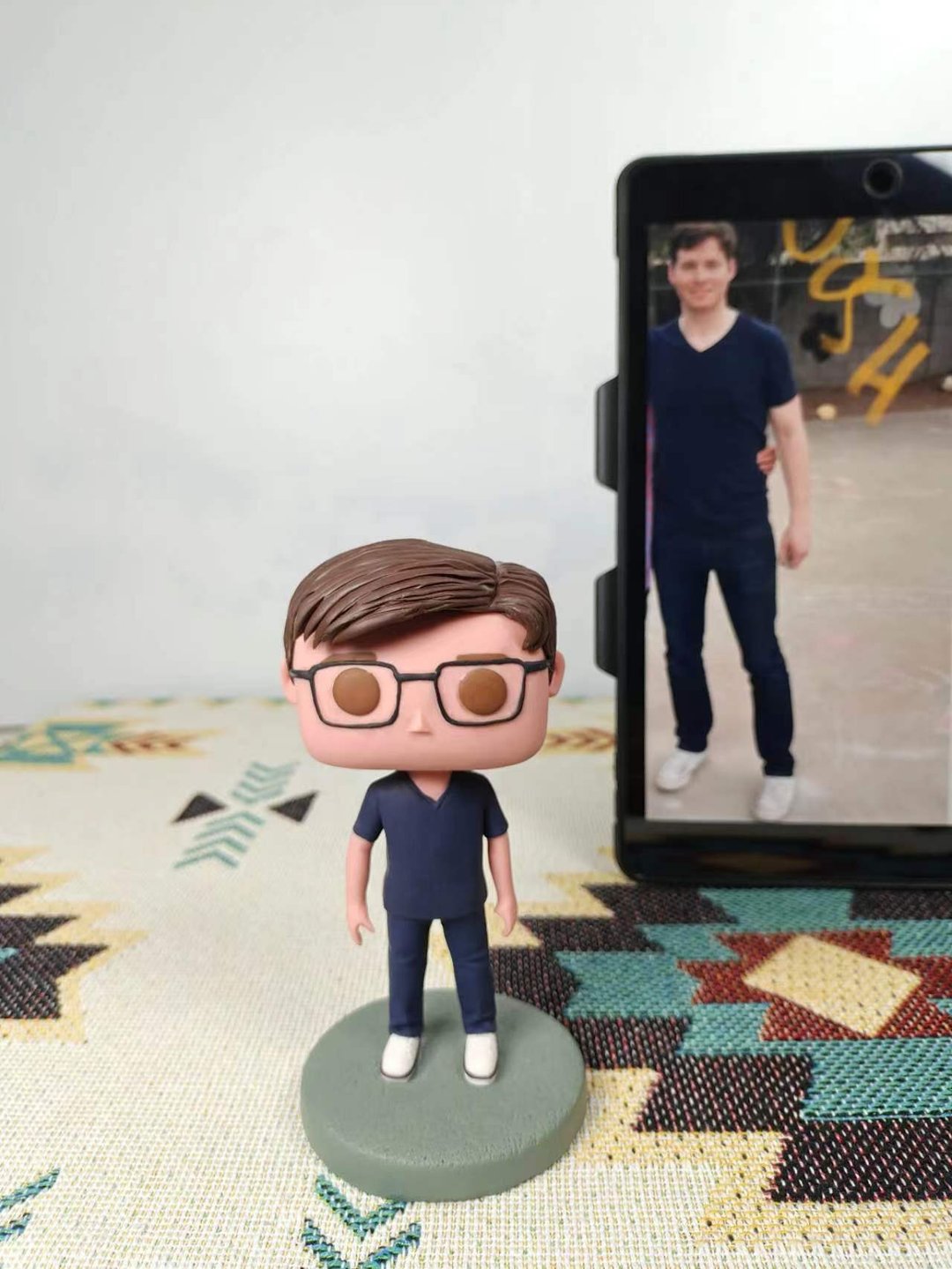 纯手工定制美国Funko Pop 自画肖像公仔娃娃男朋友老公生日礼物 - 玩偶/公仔 - 粘土 多色