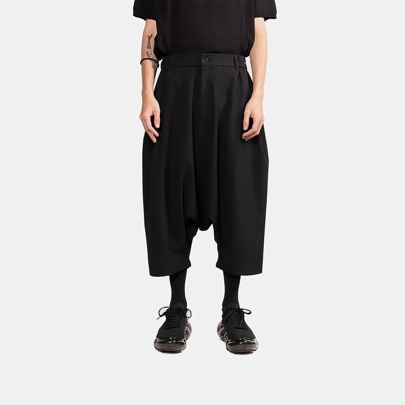 大低档裙短裤 - 男士短裤 - 棉．麻 黑色