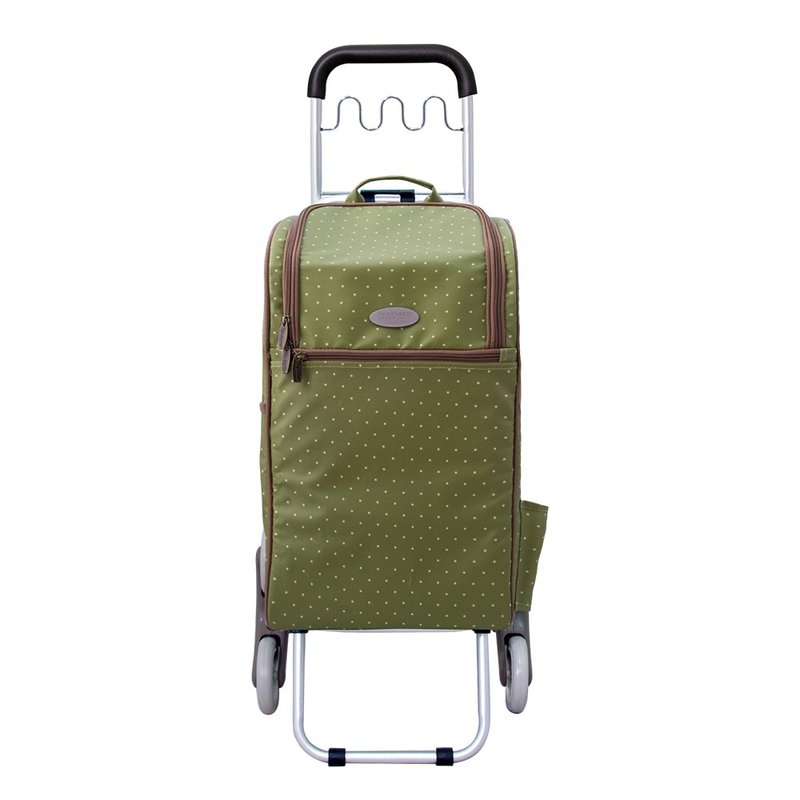 The carros卡萝 36L 保温保冷三轮波浪挂勾折叠购物车-绿色水玉 - 露营用品 - 防水材质 绿色
