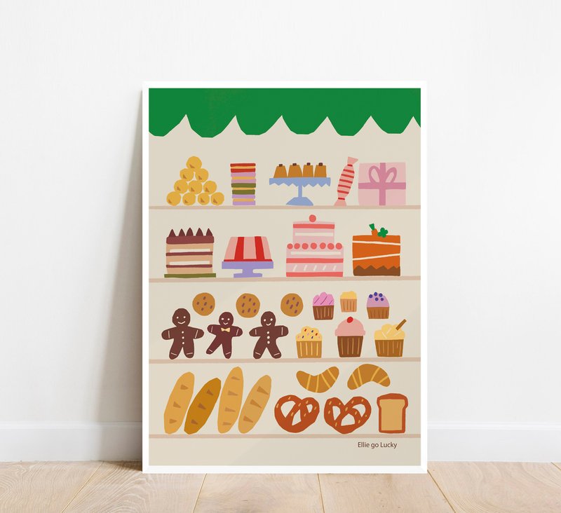 艺术印刷品/面包店/插画海报A3,A2 - 海报/装饰画/版画 - 纸 多色