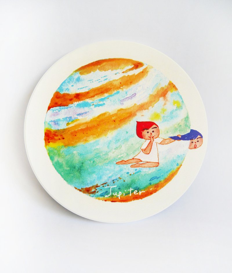 Jupiter | 木星 幸运的 | 陶瓷吸水杯垫coaster - 杯垫 - 陶 绿色