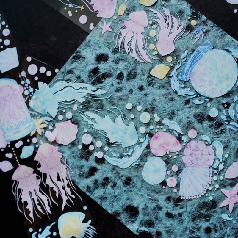 水之歌 PET 紙膠帶  台灣製 - 纸胶带 - 纸 多色