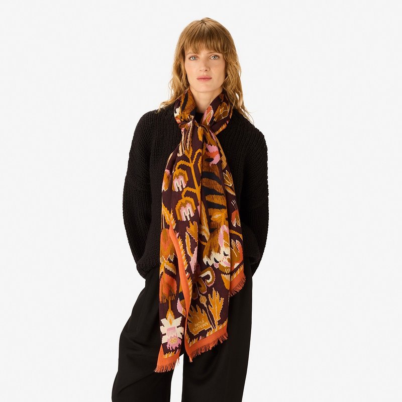 【INOUI EDITIONS】JORGEN 羊毛围巾70 - 焦糖 - 围巾/披肩 - 羊毛 橘色