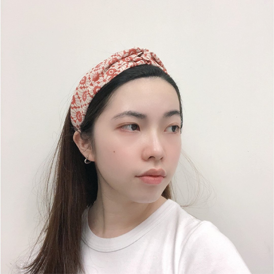 扎染图案棉质扭结松紧发带 - 发饰 - 棉．麻 橘色
