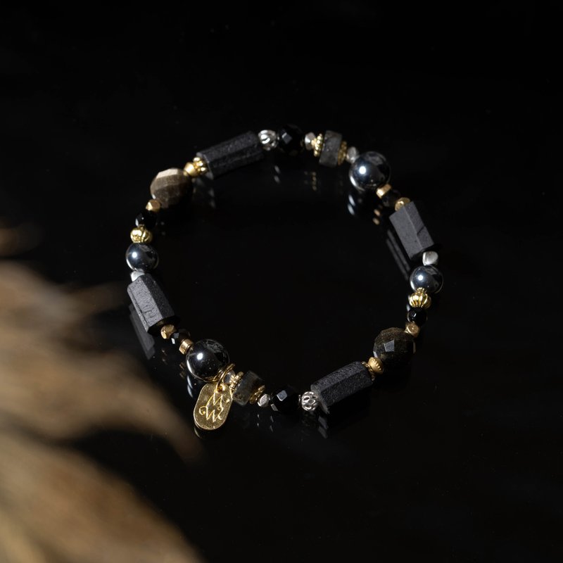 誓言 l 黑碧玺金曜石彩曜石手链 C1697 - 手链/手环 - 宝石 