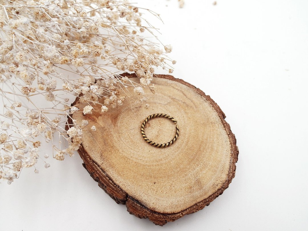 绊 麻花戒 黄铜 戒指 - 戒指 - 其他金属 黄色