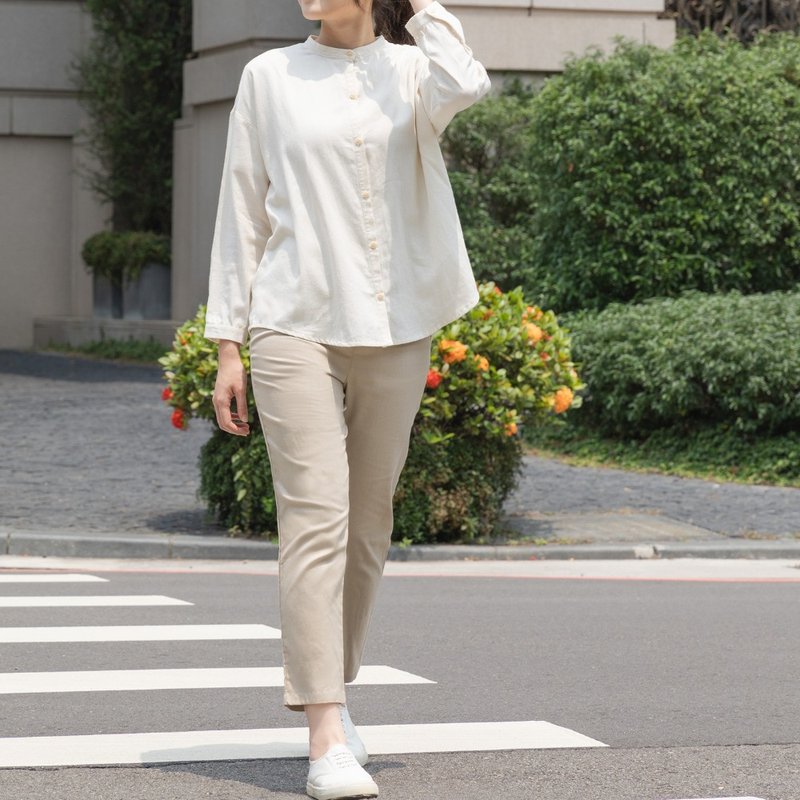 女装斜纹直筒裤-共2色 - 女装长裤 - 棉．麻 卡其色