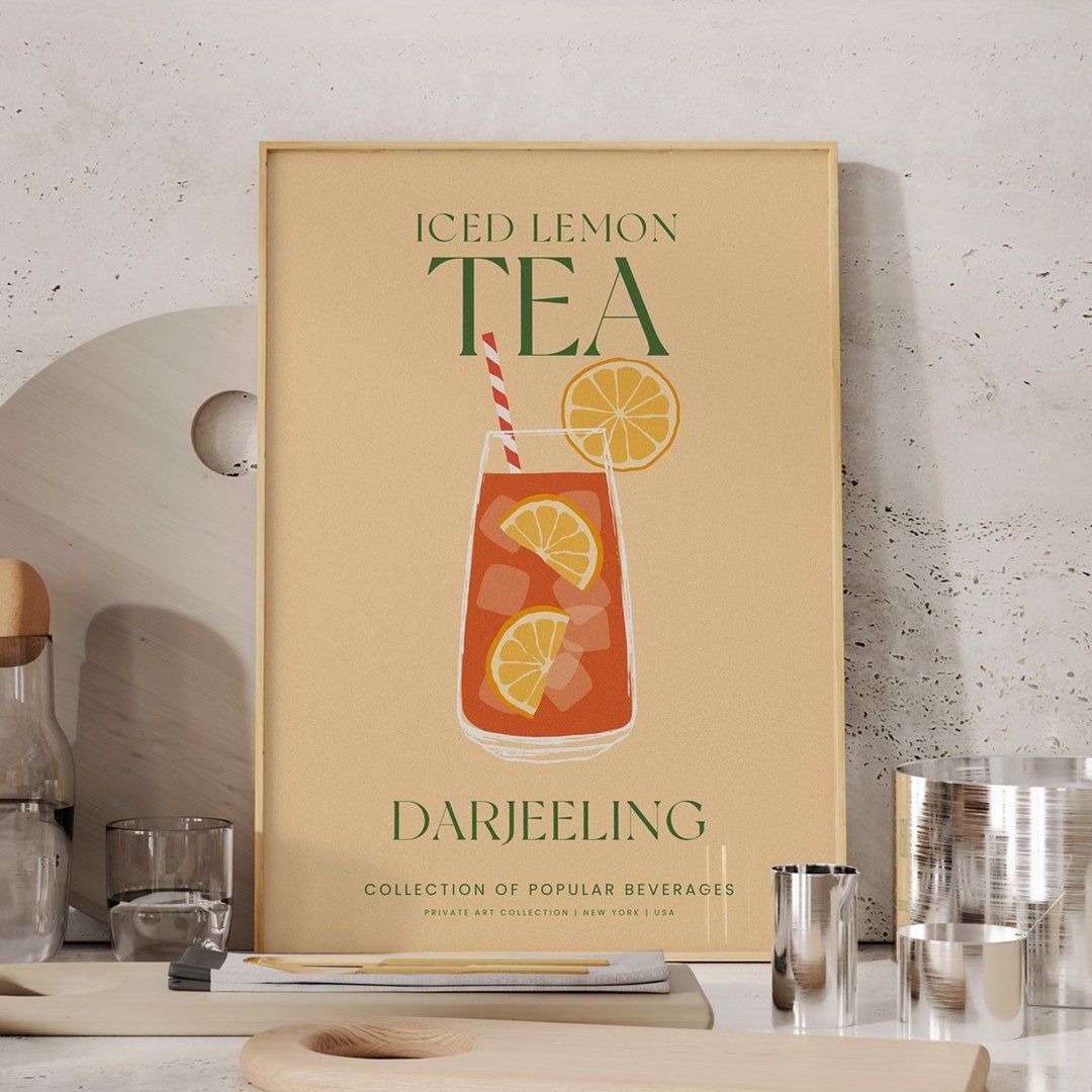 Lemon Tea 柠檬茶 饮品挂画 海报 居家布置 - 电子手绘真人画像/绘画/插画 - 其他材质 