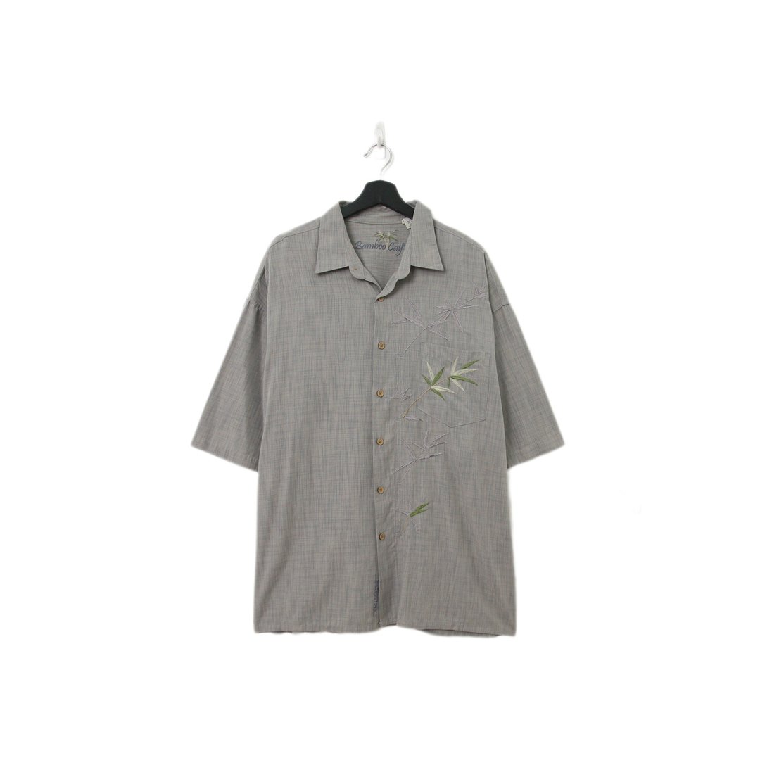 Back to Green-夏威夷衬衫 彩色竹叶 ht-15/vintage shirts - 男装衬衫 - 棉 