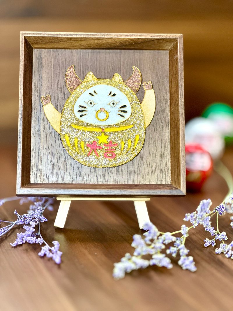 景泰蓝十二星座达摩招财猫木盘摆设 - 金牛座 - 摆饰 - 木头 