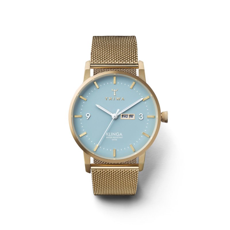 TRIWA 北欧设计 限量款金属表带手表 ARCTIC KLINGA - 女表 - 防水材质 蓝色