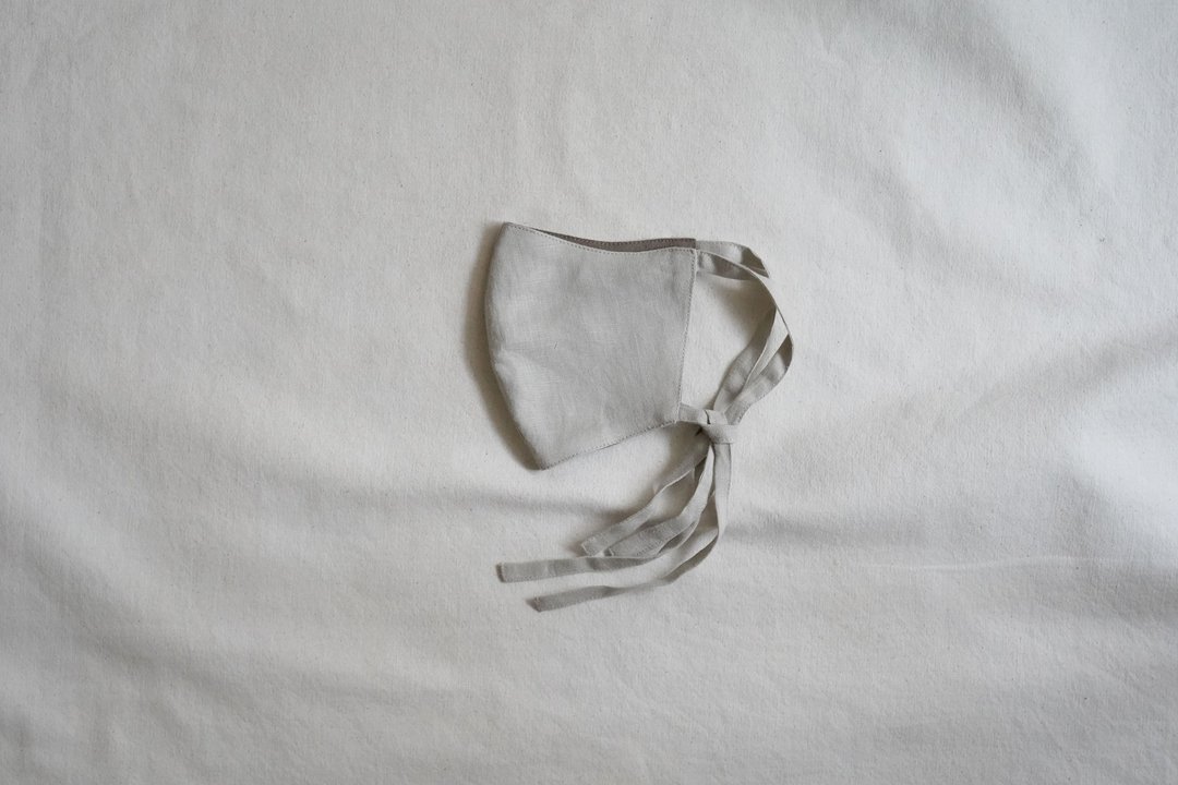 unisex mask | 双色绑带口罩 |  米 x 焦 茶 - 口罩 - 棉 卡其色