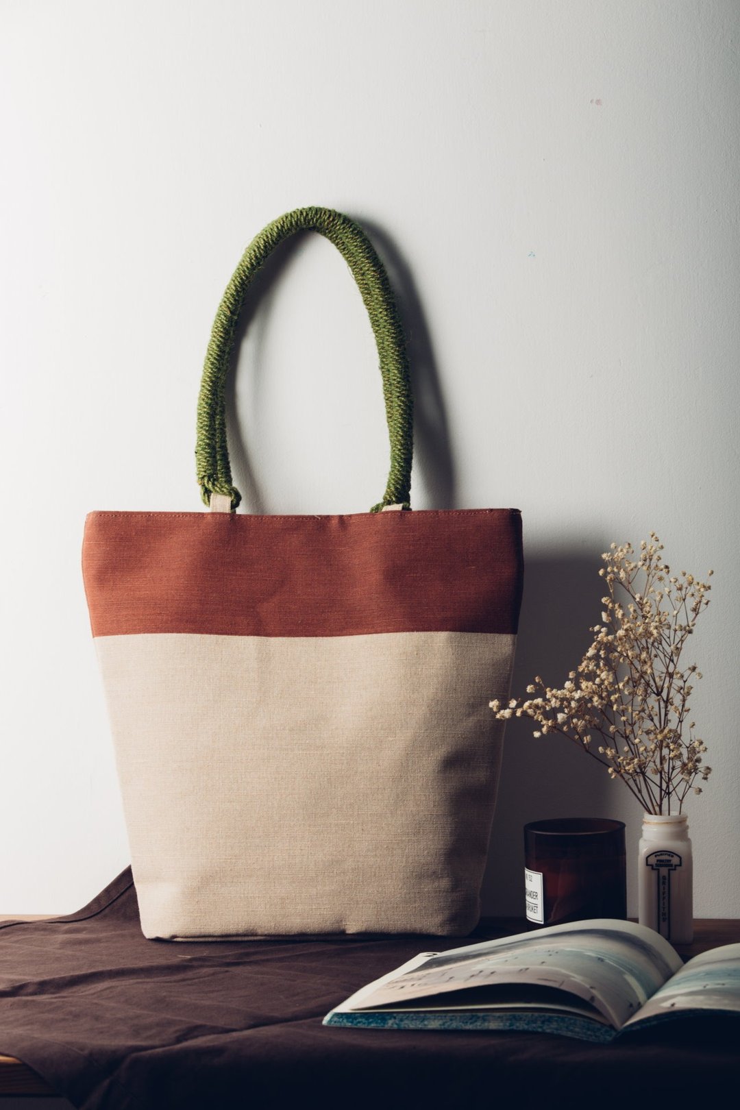 最爱极简潮麻包 Everyday KK Jute Bag - 手提包/手提袋 - 其他材质 卡其色