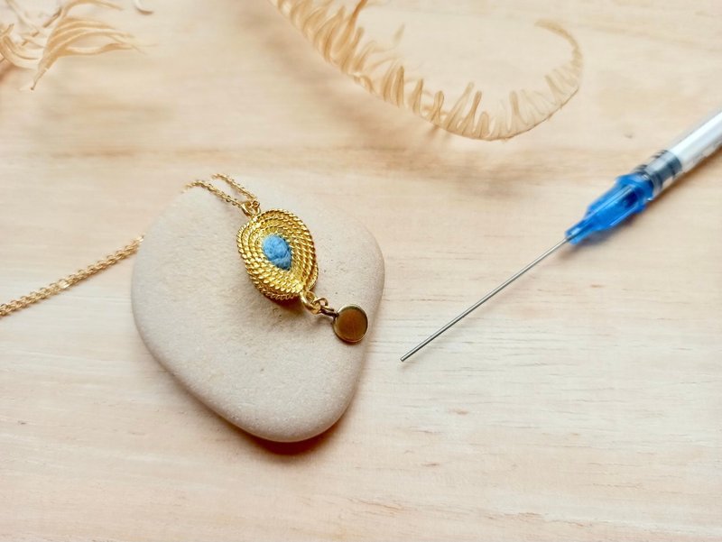 蓝心羊毛毡扩香项链 - 项链 - 羊毛 蓝色