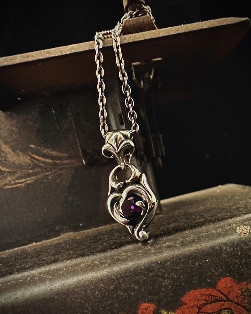 【限量】爱心女坠/水晶/单坠/情人节 - 项链 - 纯银 银色