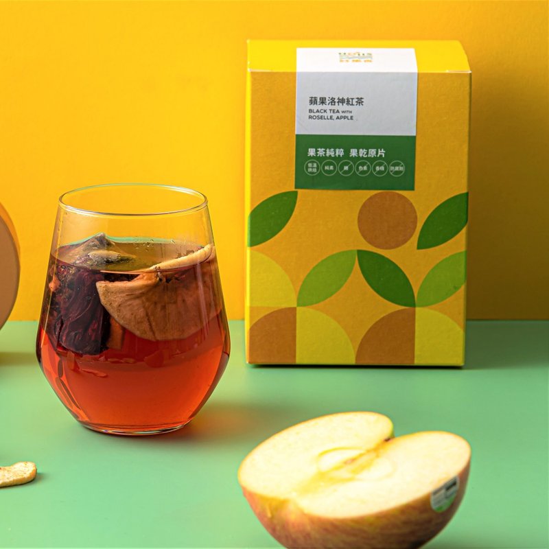 有果干茶-苹果洛神红茶每日随身包6包/盒_内含苹果、洛神果干 - 茶 - 其他材质 绿色