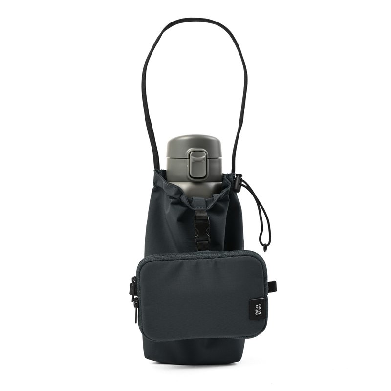 FLIPP翻袋小物饮料包 暗岩灰 - 零钱包 - 尼龙 黑色