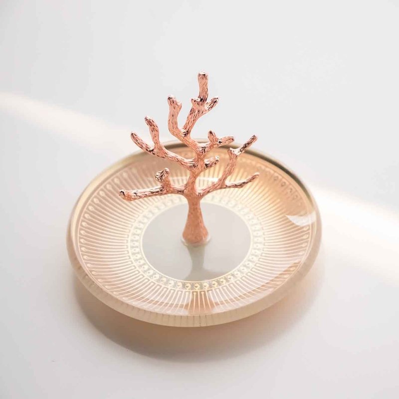 圣诞礼物【粉红玫瑰饰品收纳盘】情人节│婚礼礼物│生日礼物 - 其他 - 玻璃 粉红色