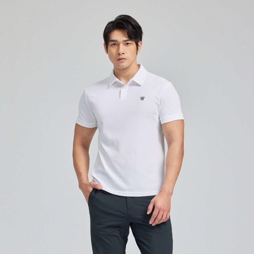 经典短袖运动 polo 衫 (TCool 凉感防晒)-白 - 男装衬衫 - 其他材质 白色