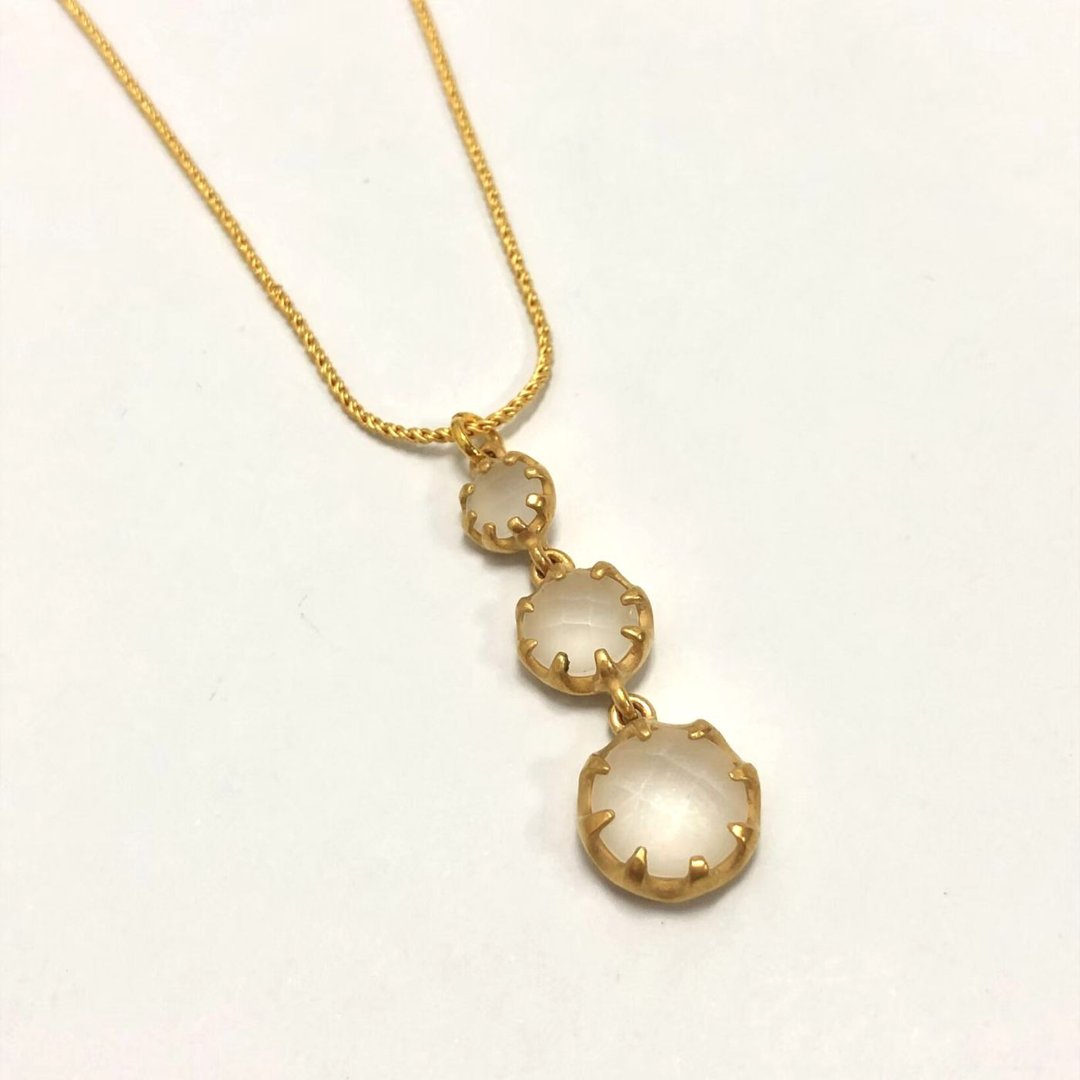 雾金爪镶水晶项链 - 项链 - 水晶 金色