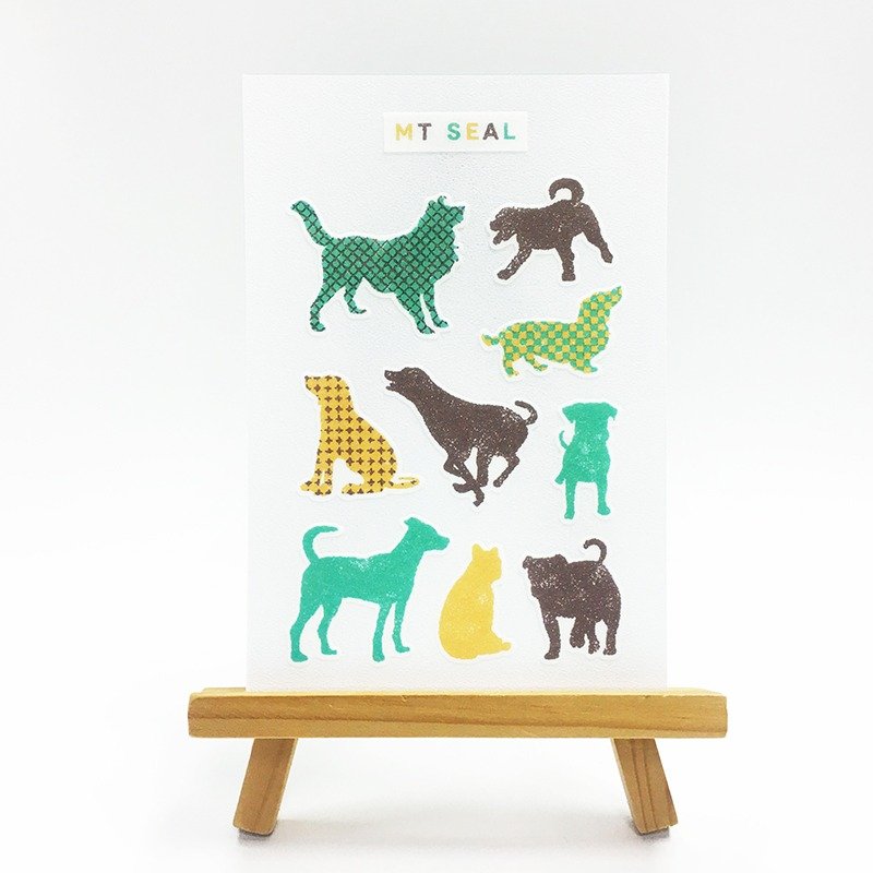 mt seal 和纸贴纸【剪影 狗狗 (MTSEAL27)】2017AW - 贴纸 - 纸 多色