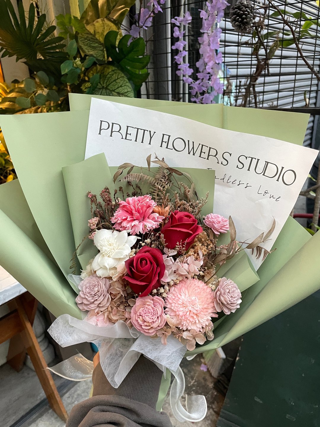 Time flower莳花/毕业季 毕业花束/干燥香氛花束/红玫瑰 蓝玫瑰 - 干燥花/捧花 - 其他材质 