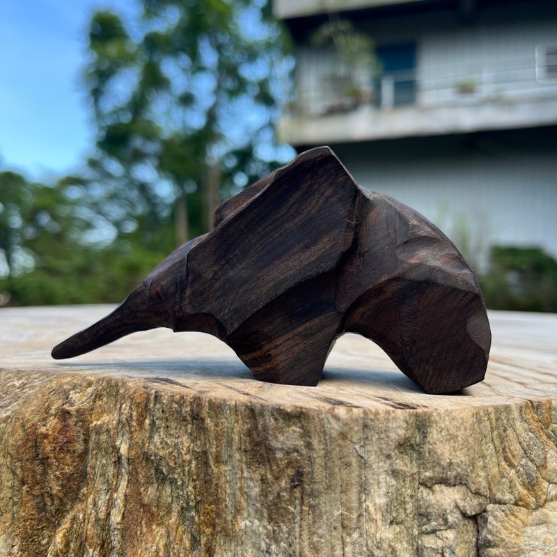 象　雕刻件 - 摆饰 - 木头 黑色