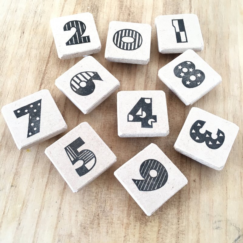 Various designs Eraser stamp set of numbers - 印章/印台 - 其他材质 白色