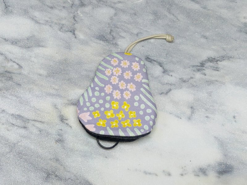 繁花紫 梨型钥匙包【K251124】 - 钥匙链/钥匙包 - 棉．麻 多色