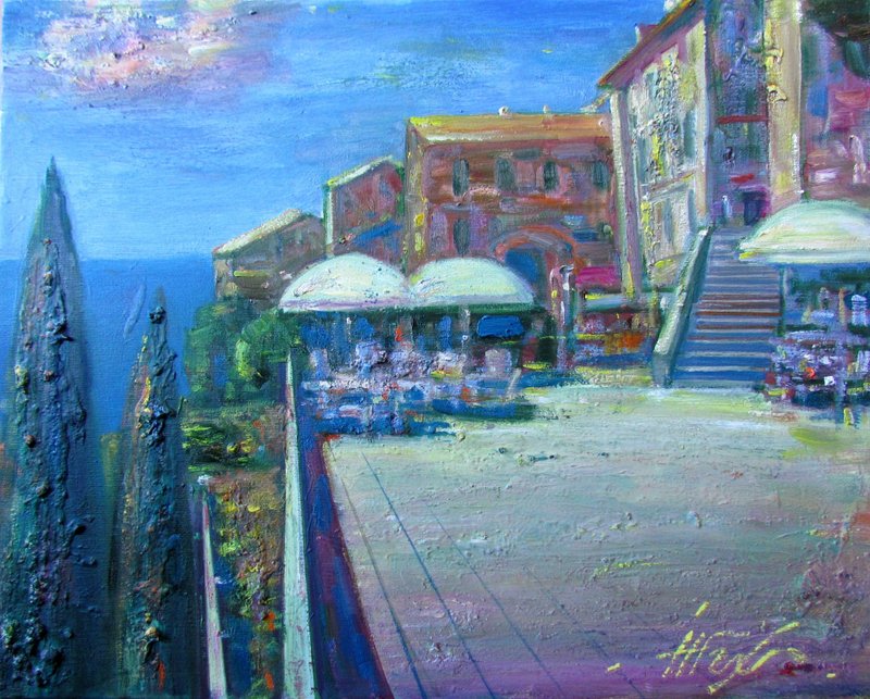 Summer painting Seascape oil painting Santorini Italy landsc - 墙贴/壁贴 - 其他材质 